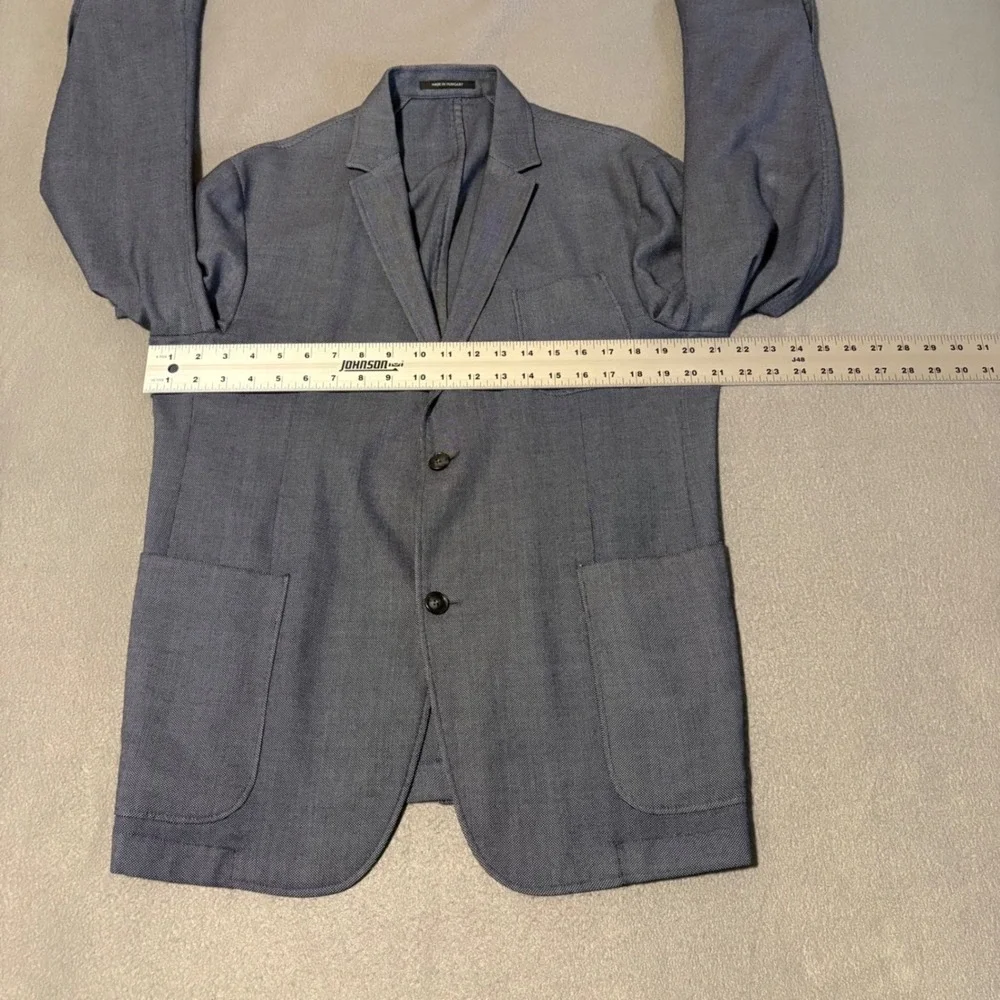 Z Zegna Blazer 42R Blue Wool Unstructured Sport Coat 7 VIY34 ZZY27 Lightweight